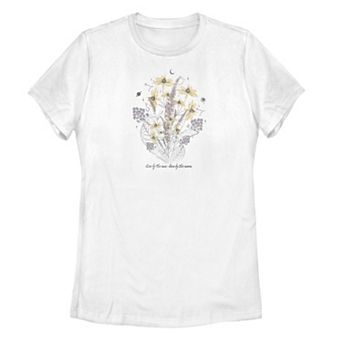 Juniors' Sun Moon Flowers Graphic Tee