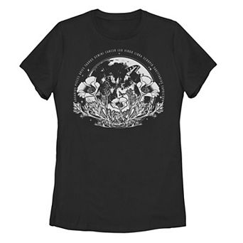 Juniors' Zodiac Moon Butterfly Graphic Tee