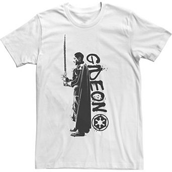 Men's Star Wars The Mandalorian Gideon Splatter Black And White Tee