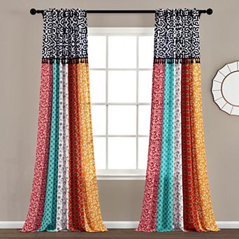 Lush Decor 2-pack Boho Patch Window Curtain Set