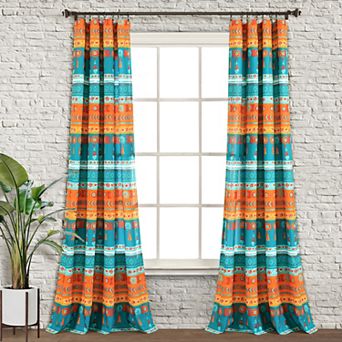 Lush Decor 2-pack Boho Watercolor Border Window Curtain Set