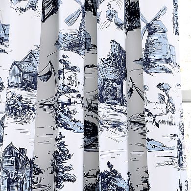 Lush Decor French Country Toile Room Darkening Window Curtain Set