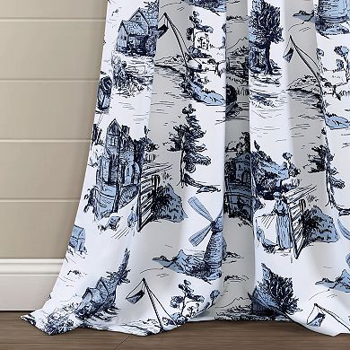 Lush Decor French Country Toile Room Darkening Window Curtain Set
