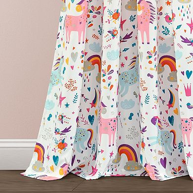 Lush Decor 2-pack Unicorn Heart Window Curtain Set