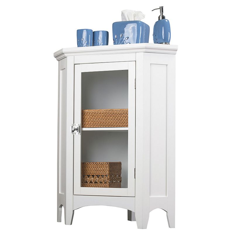 90227057 Elegant Home Fashions Corner Floor Cabinet, White sku 90227057