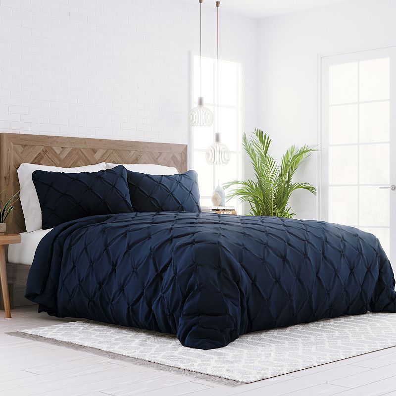 Home Collection Premium Ultra Soft Pinch Pleat Duvet Cover Set, Blue, Twin