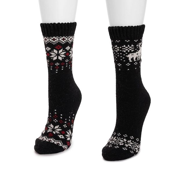 Women's MUK LUKS Wool Blend Boot Socks 2-Pack