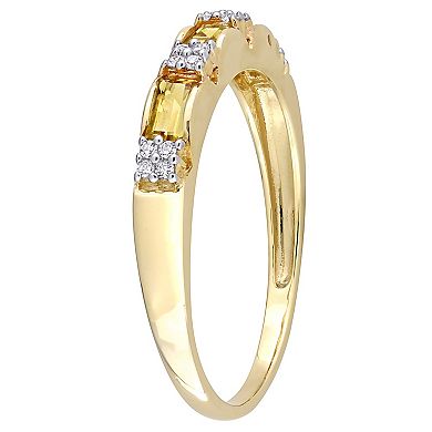 Stella Grace 10k Gold Citrine & Diamond Accent Eternity Ring