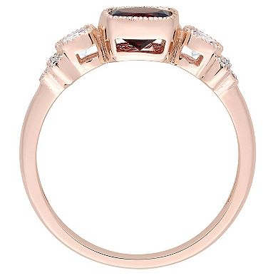 Stella Grace 10k Rose Gold Garnet, White Sapphire & Diamond Accent Fashion Ring