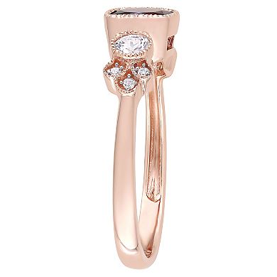 Stella Grace 10k Rose Gold Garnet, White Sapphire & Diamond Accent Fashion Ring