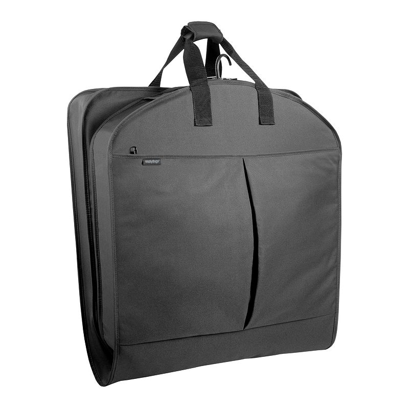WallyBags 40” Deluxe Travel Garment Bag with Two Pockets, Black, GARMNT B