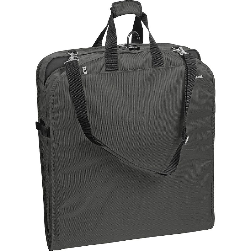 WallyBags® 42" Premium Travel Garment Bag with Shoulder Strap and Two Large Pockets, Gray