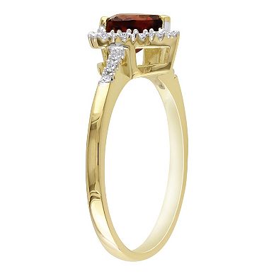 Stella Grace 10k Gold Garnet & 1/10 Carat T.W. Diamond Heart Ring