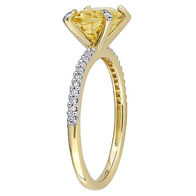 Stella Grace 10k Gold Citrine & 1/4 Carat T.W. Diamond Oval Ring