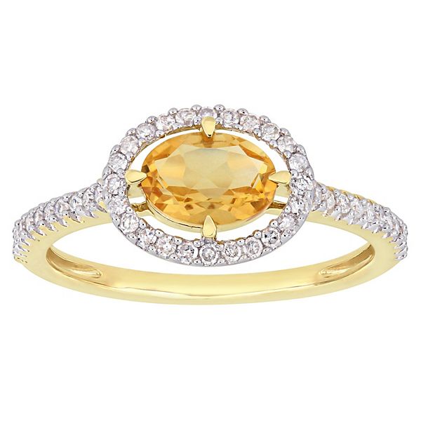 ゴールド 【 STELLA GRACE 10K GOLD CITRINE ETERNITY RING 】-