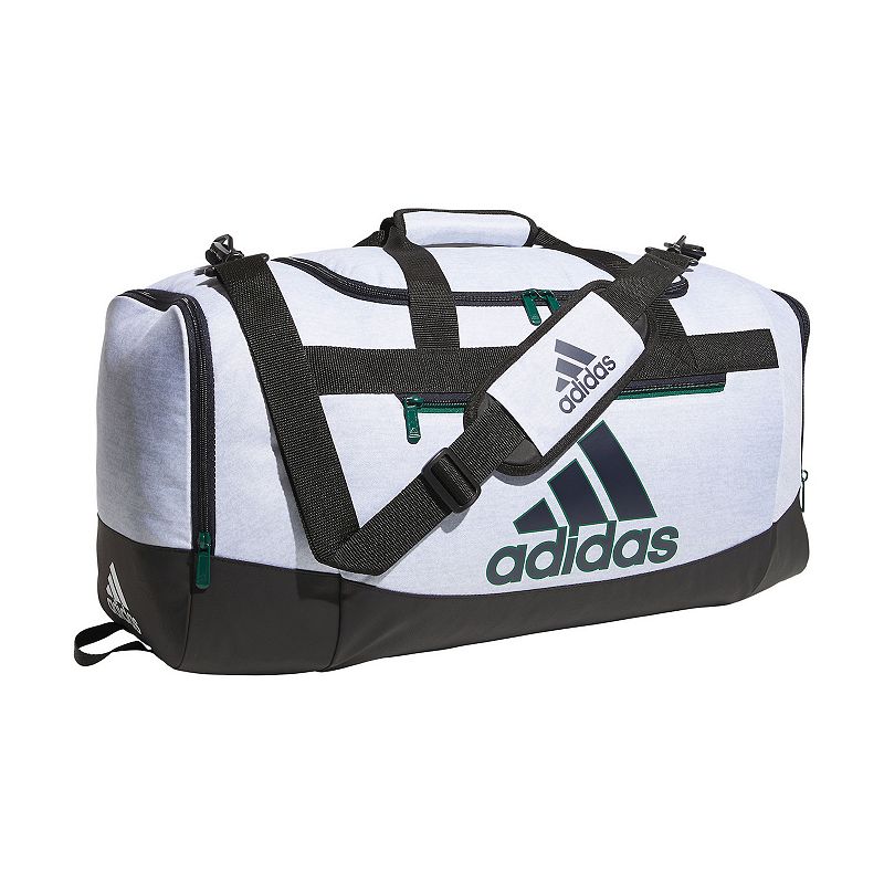 adidas Defender IV Medium Duffel Bag, White Blue Black