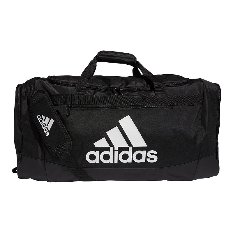 adidas Defender 4 Large Duffel Bag  Black/White  One Size and Hand Bags Bundle
