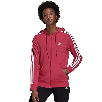 Women s adidas 3 Stripe Full Zip Hoodie