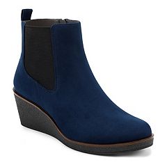 Blue wedge clearance boots