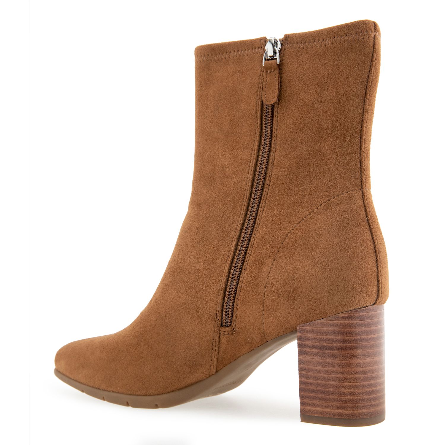 Aerosoles Women's Miley Ankle Boot - Stretch Faux Suede With Stacked Heel & Zipper Closure - View #8