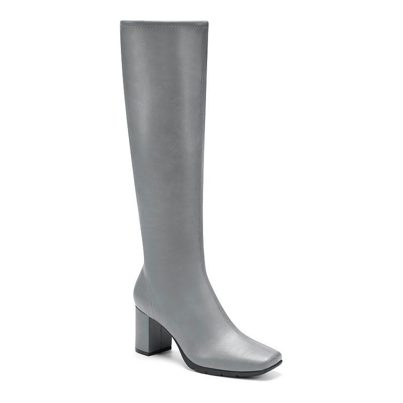 Aerosoles Micah Womens High Heel Riding Boots, Size: 5.5, Light Grey