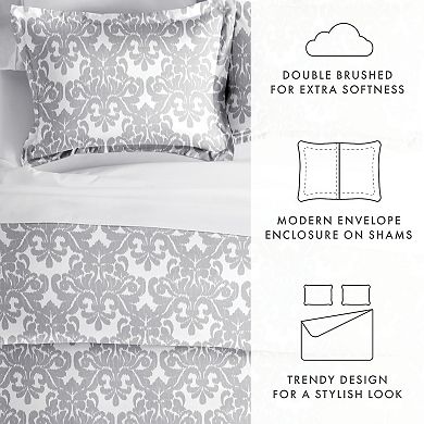 Home Collection Premium Ultra Soft Damask Pattern Duvet Cover Set