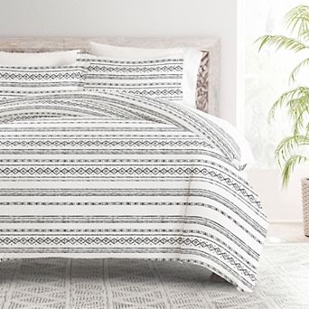 Home Collection Premium Ultra Soft Geo Threads Pattern Duvet Cover Set