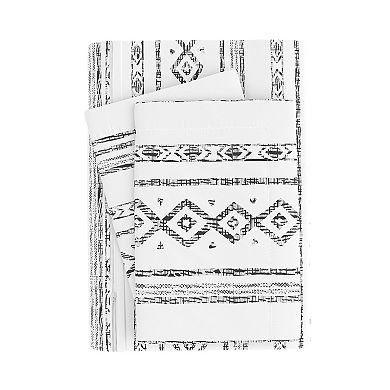 Home Collection Premium Ultra Soft Geo Threads Pattern Duvet Cover Set