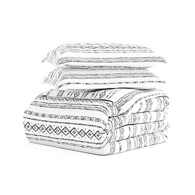 Home Collection Premium Ultra Soft Geo Threads Pattern Duvet Cover Set