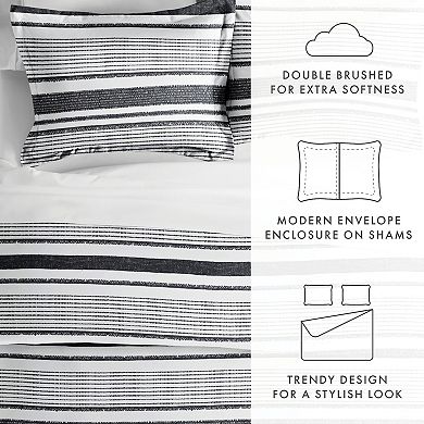 Home Collection Premium Ultra Soft Vintage Stripe Pattern Duvet Cover Set