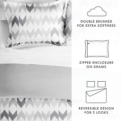 Home Collection Premium Ultra Soft Chevron Sleep Pattern Reversible Duvet Cover Set