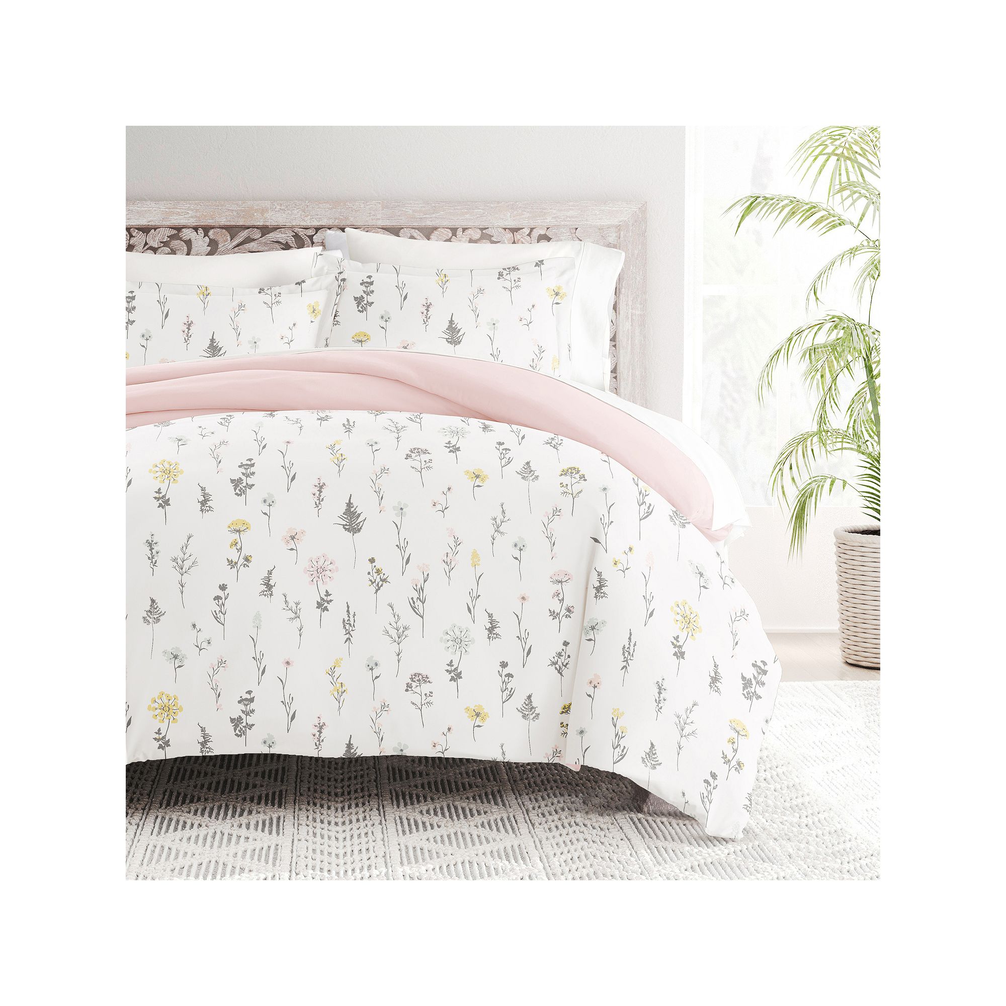Home Collection Premium Ultra Soft Wild Flower Pattern Reversible Duvet Cov