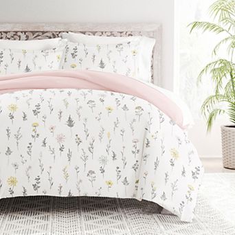 Home Collection Premium Ultra Soft Wild Flower Pattern Reversible Duvet Cover Set