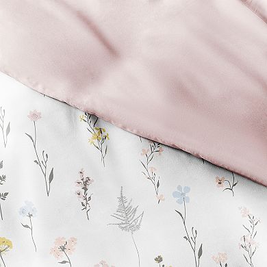 Home Collection Premium Ultra Soft Wild Flower Pattern Reversible Duvet Cover Set