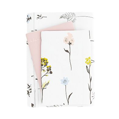 Home Collection Premium Ultra Soft Wild Flower Pattern Reversible Duvet Cover Set