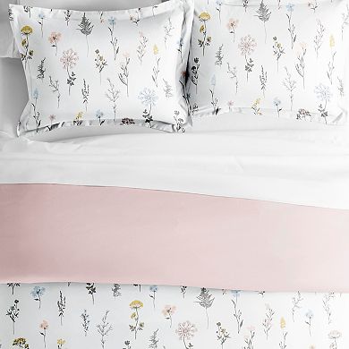 Home Collection Premium Ultra Soft Wild Flower Pattern Reversible Duvet Cover Set