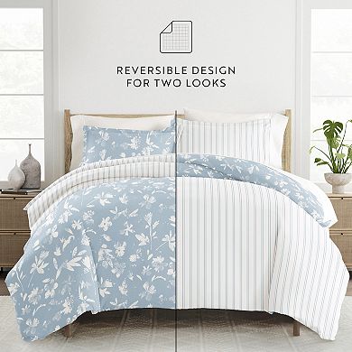 Home Collection Premium Ultra Soft Country Home Pattern Reversible Duvet Cover Set