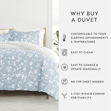 Home Collection Premium Ultra Soft Country Home Pattern Reversible Duvet Cover Set