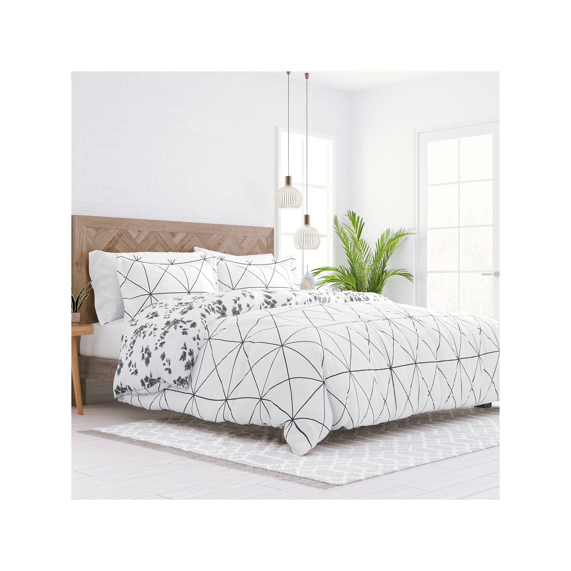 Home Collection Premium Ultra Soft Edgy Flowers Pattern Reversible Duvet Co