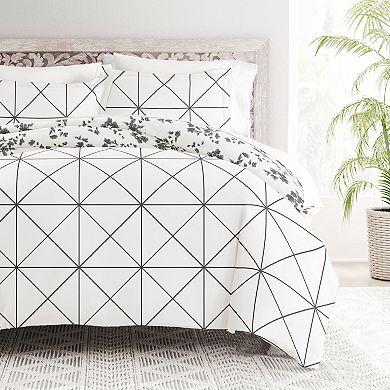 Home Collection Premium Ultra Soft Edgy Flowers Pattern Reversible Duvet Cover Set