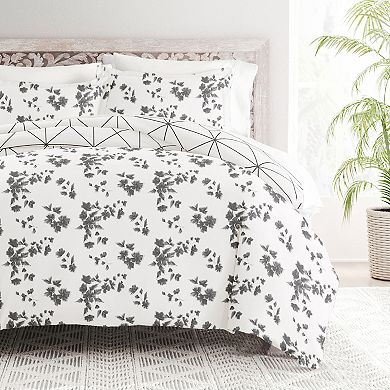 Home Collection Premium Ultra Soft Edgy Flowers Pattern Reversible Duvet Cover Set
