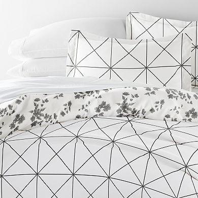Home Collection Premium Ultra Soft Edgy Flowers Pattern Reversible Duvet Cover Set