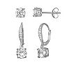 PRIMROSE Sterling Silver Cubic Zirconia Stud & Drop Earrings Set
