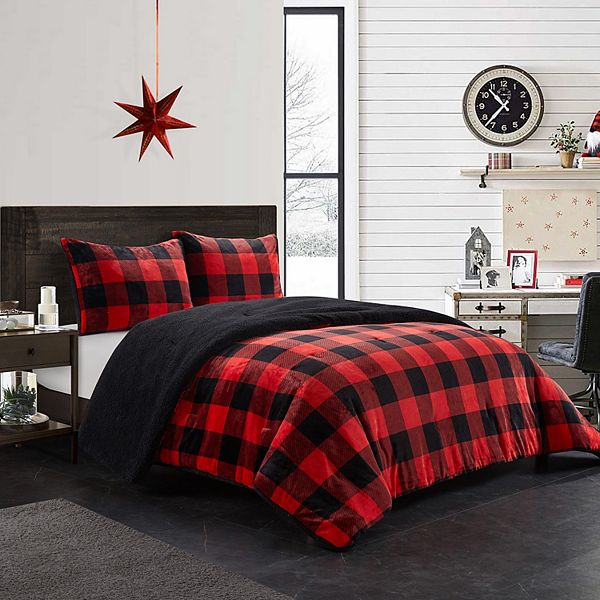 Dearfoams Buffalo Plaid Royal Plush, Red Buffalo Check Twin Bedding