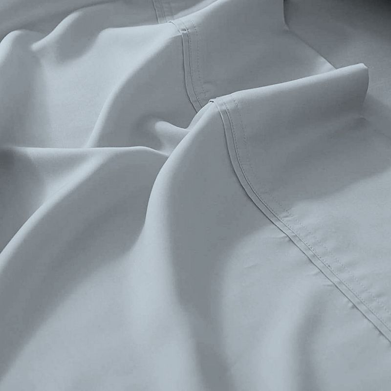 Queen 400 Thread Count Wrinkle Free Cotton Sheet Set Light Blue - Purity Home