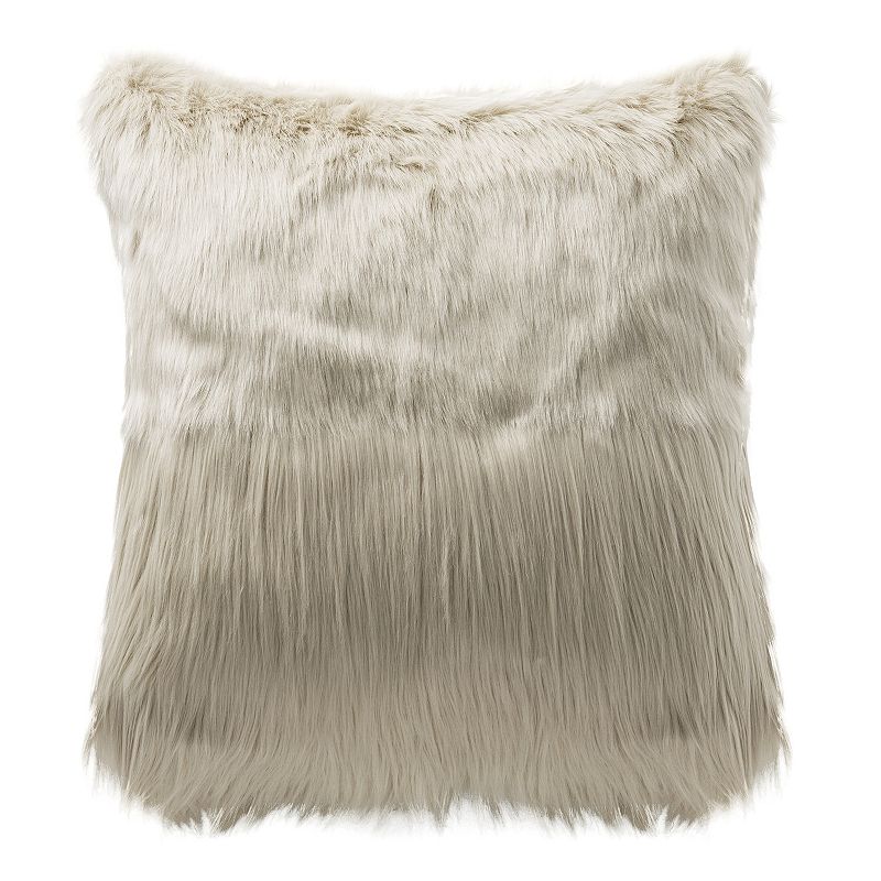 Highline Bedding Co. Madrid Faux Fur Throw Pillow, Brown, 18 SQUARE