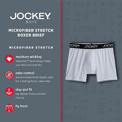 Boys 4-20 Jockey 3-Pack Microfiber Boxer Briefs