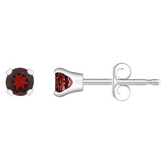 14k White Gold Gemstone Stud Earrings