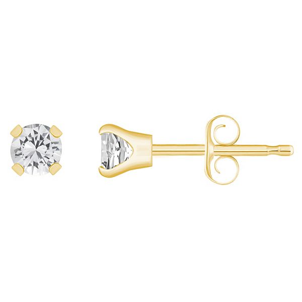 14k Gold Birthstone Stud Earrings - April