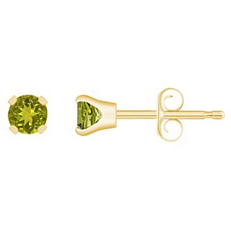 14k Gold Birthstone Stud Earrings
